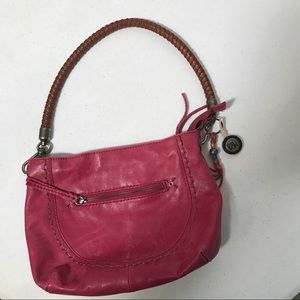 The Sak magenta pink leather boho purse